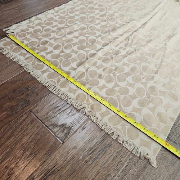 COACH monogram wool/silk pattern scarf - Picture 5 of 8